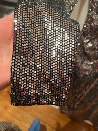 Vestido de fiesta lentejuelas plateado