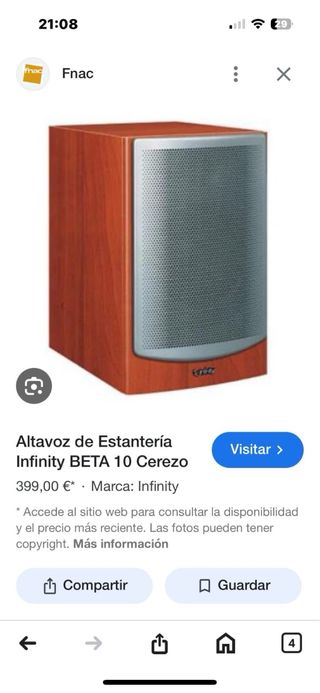 Amplificador NAD C 320BEE Altavoces Infinity