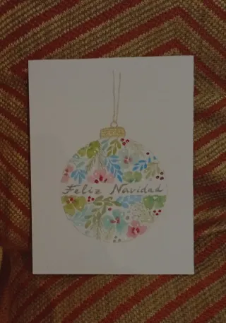 4 Acuarelas Navideñas Florales