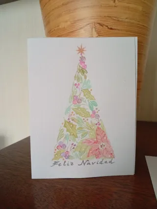 4 Acuarelas Navideñas Florales