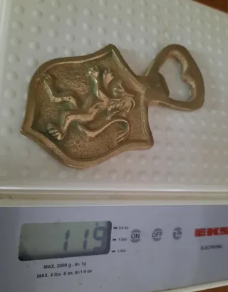 Abridor de bronce con león