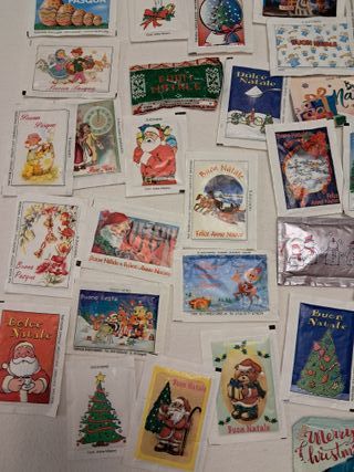 Lotto 40 bustine zucchero Natale/Pasqua