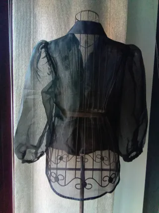 CAMISA SEMITRANSPARENTE NEGRA IDEAL FIESTAS