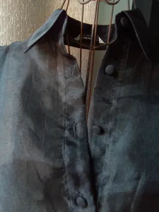 CAMISA SEMITRANSPARENTE NEGRA IDEAL FIESTAS