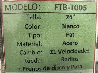 Bicicleta Fat Bike HILONG Blanca