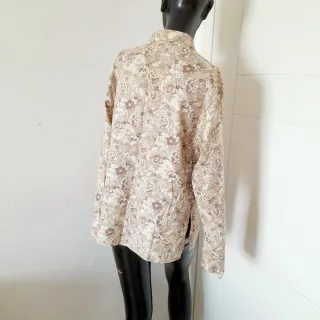 Camicia invernale floreale beige donna M/L