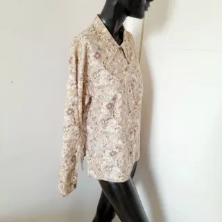 Camicia invernale floreale beige donna M/L