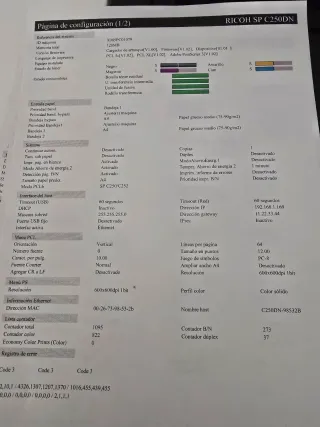 RICOH SP C250DN Impresora Láser Color