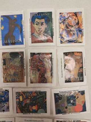 Lotto 20 bustine zucchero pittori famosi