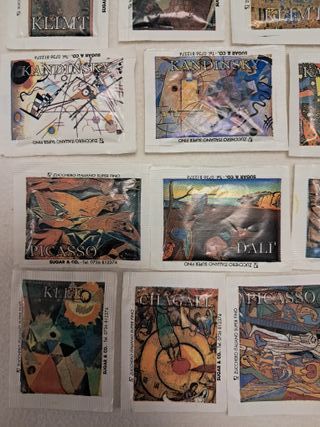 Lotto 20 bustine zucchero pittori famosi