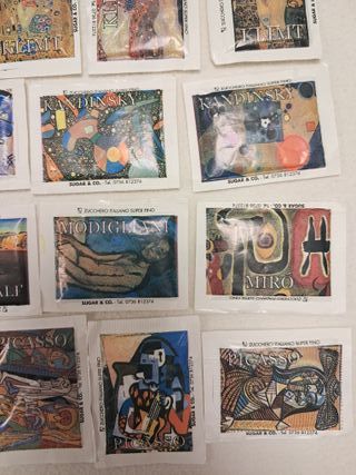 Lotto 20 bustine zucchero pittori famosi