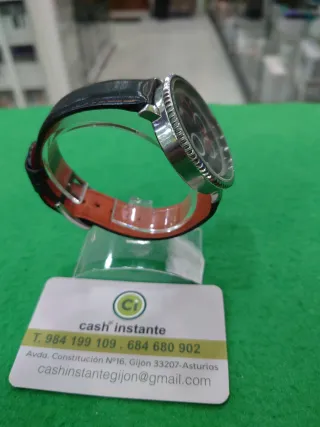 Reloj TQ Cronógrafo Negro y Plateado