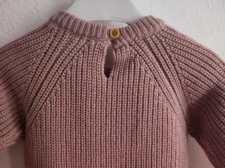 Tutina neonata in maglia rosa antico