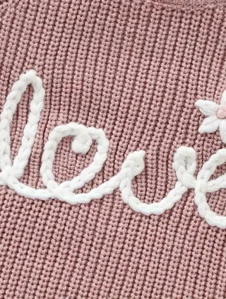 Tutina neonata in maglia rosa antico