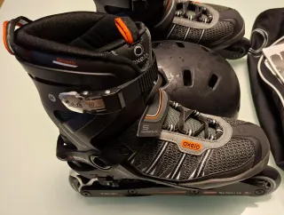 Pattini Oxelo Diabolo Taglia 44 con Casco, protezioni