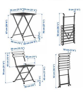 TÄRNÖ Tavolo con 2 sedie da esterno, tutto pieghevole