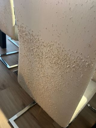 Sillas de comedor beige y plateadas