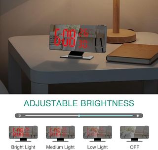 Despertador proyector LED espejo