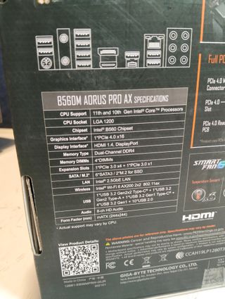 Gigabyte B560M AORUS PRO AX Placa Base LGA1200 WiFi6