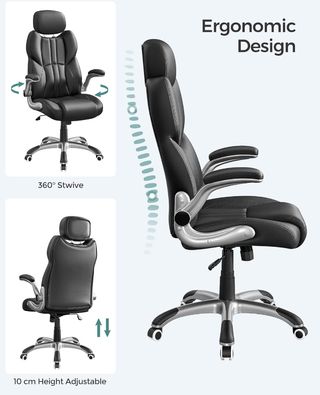 SONGMICS Sedia da Ufficio, Sedia Gaming Ergonomica, Meccanismo di Inclinazione