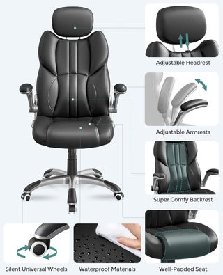 SONGMICS Sedia da Ufficio, Sedia Gaming Ergonomica, Meccanismo di Inclinazione