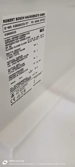 NEVERA COMBI BOSCH NO FROST ENERGÍA A+