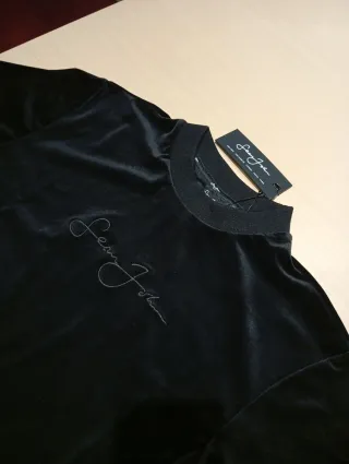Camiseta Sean John Velour Negro Talla S Nuevo