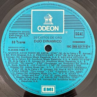 DUO DINAMICO VINILO LP EXITOS DE ORO 1980