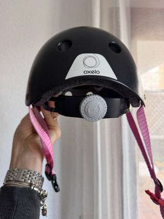 Casco Oxelo Skate Roller Patines Negro Flores