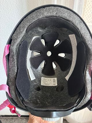 Casco Oxelo Skate Roller Patines Negro Flores