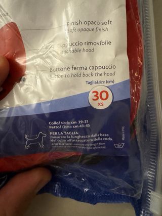 Cappotto Impermeabile Cane Record Rosso XS