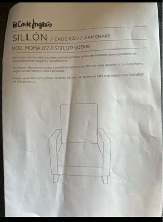 Sillón El Corte Inglés beige tela