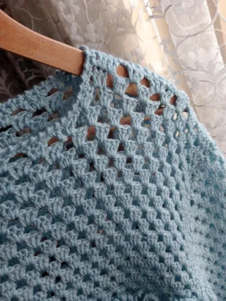 Maglione uncinetto sfrangiato vintage