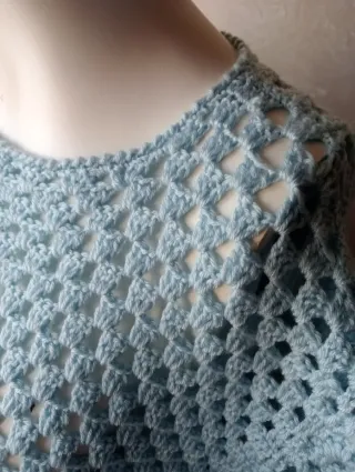 Maglione uncinetto sfrangiato vintage