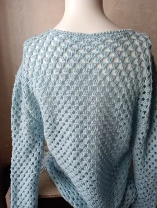 Maglione uncinetto sfrangiato vintage