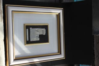 Quadretto in pelle marrone/grigio