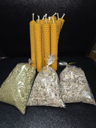Ruda, Salvia y 11 Velas de Miel