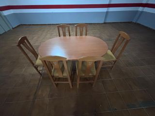 Mesa comedor extensible madera 6 sillas