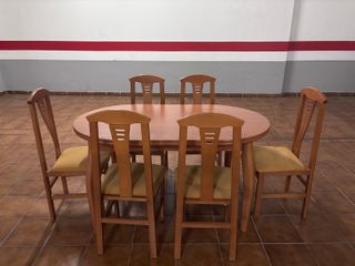 Mesa comedor extensible madera 6 sillas