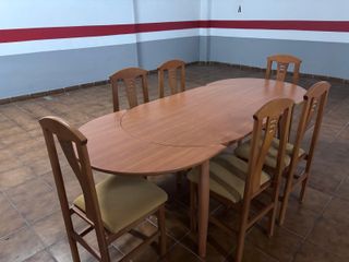 Mesa comedor extensible madera 6 sillas