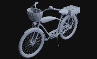 Bicicleta 3D con cesta y portabultos