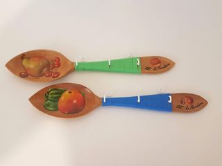 NUEVO Perchas cuchara madera