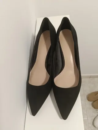 Zapatos tacón Mango negros mujer