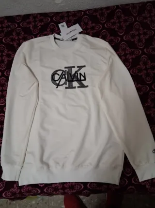 Sudadera Calvin Klein Gris y Blanca