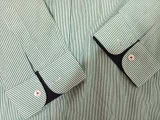 Camisa Carolina Herrera Rayas Verde Talla XXL