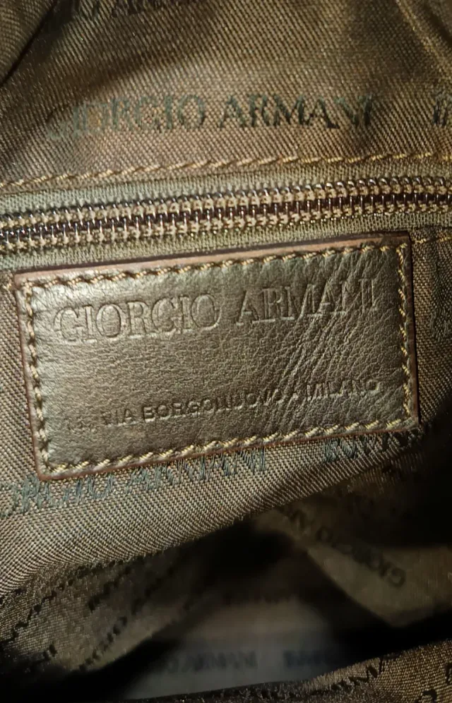 Bolso Piel Cocodrilo Giorgio Armani Marrón