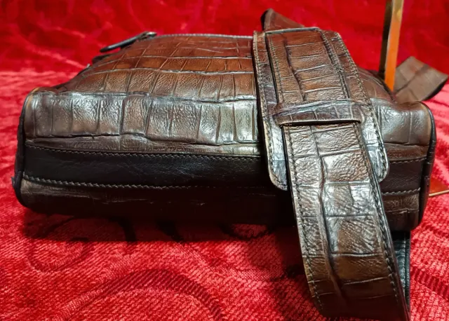 Bolso Piel Cocodrilo Giorgio Armani Marrón