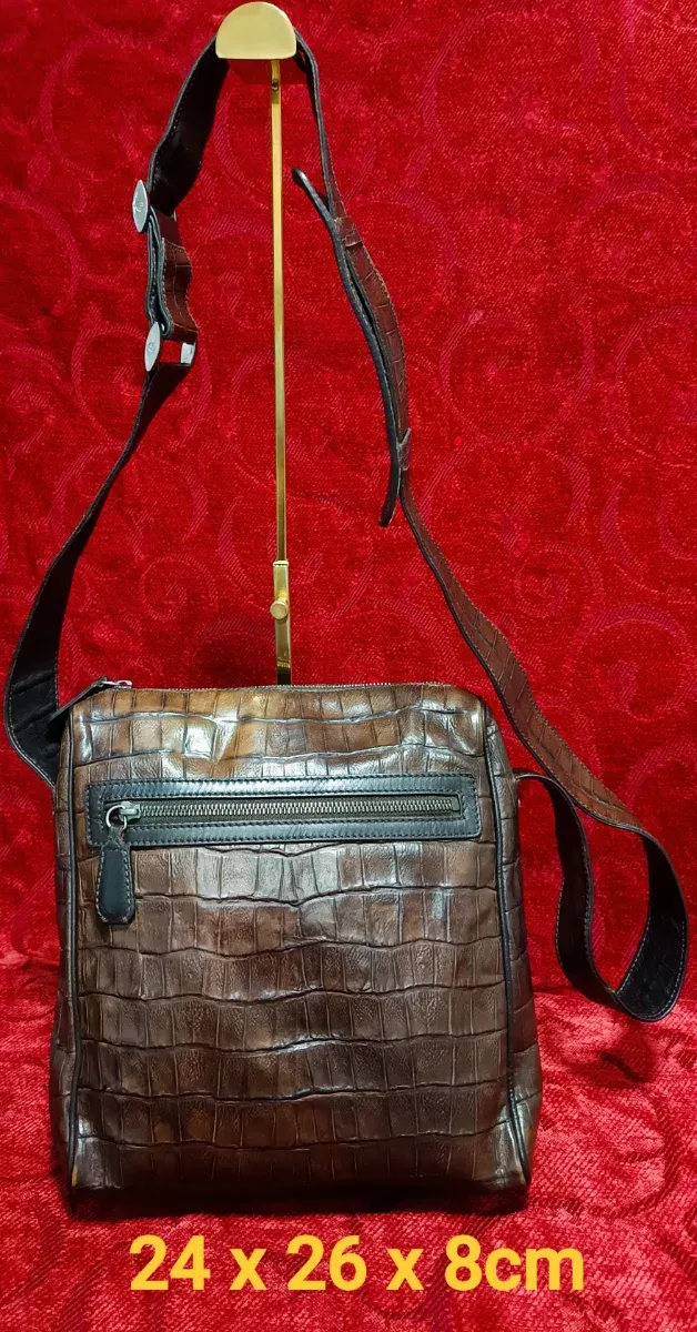 Bolso Piel Cocodrilo Giorgio Armani Marrón