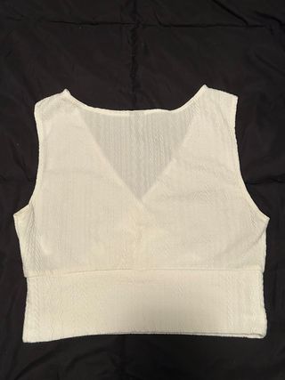 Top blanco cruzado