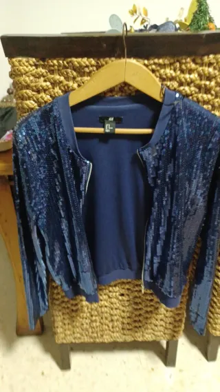 Chaqueta fiesta lentejuelas H&M Talla 42